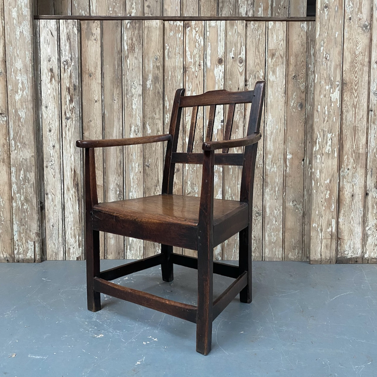 18th Century Country House Oak Carver Chair