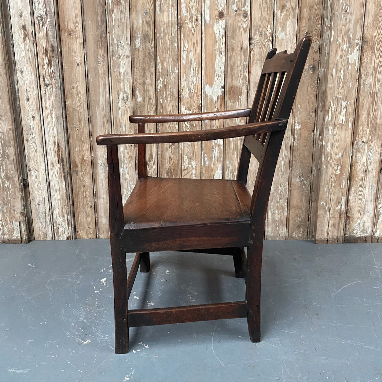 18th Century Country House Oak Carver Chair