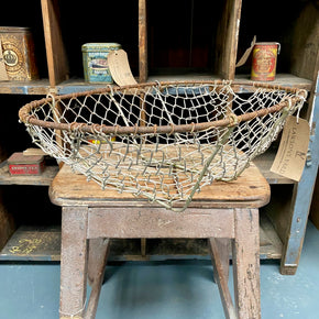 Vintage Galvanised Rustic Wire Basket