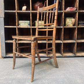 A circa 1880 Spindle Back Chair with Solid Seat