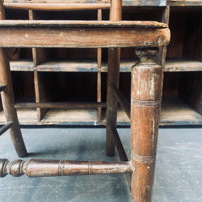 A circa 1880 Spindle Back Chair with Solid Seat