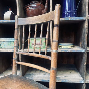 A circa 1880 Spindle Back Chair with Solid Seat