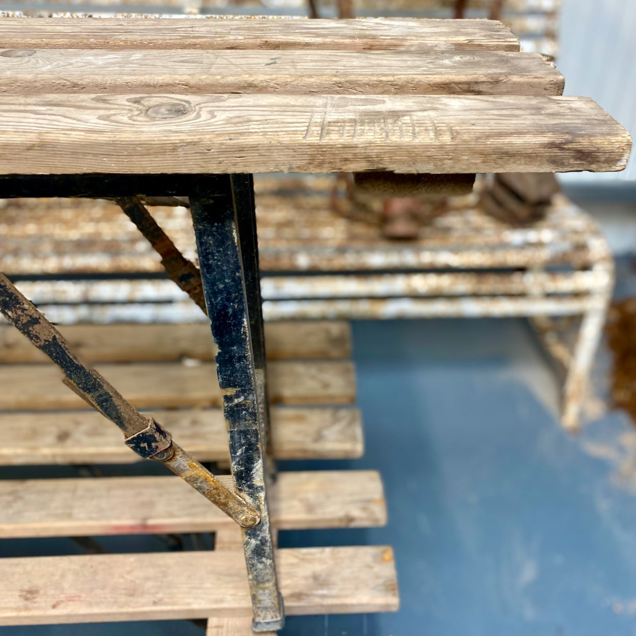 Rustic Vintage Folding Benches