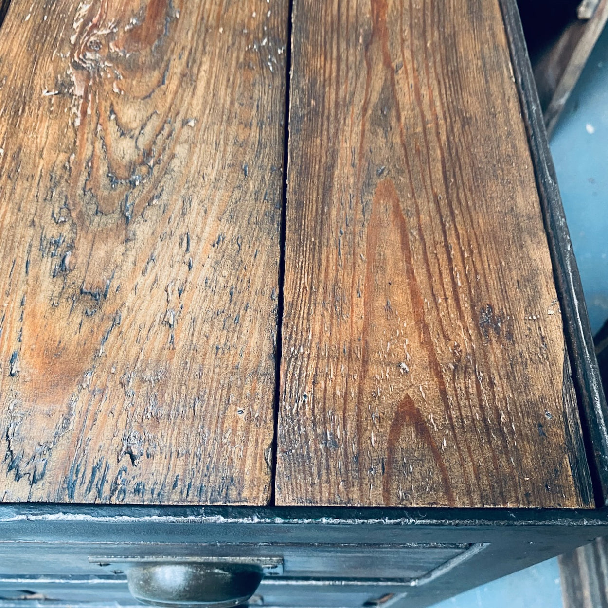 Industrial Storage Unit With Reclaimed Drawers