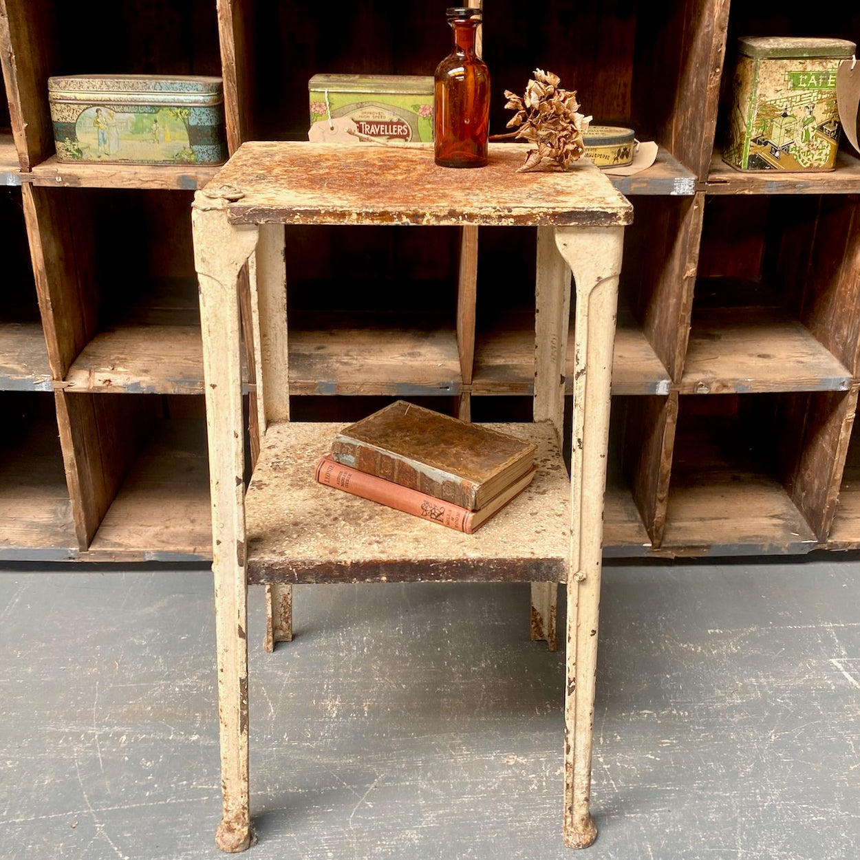 Industrial Cast Iron Side Table
