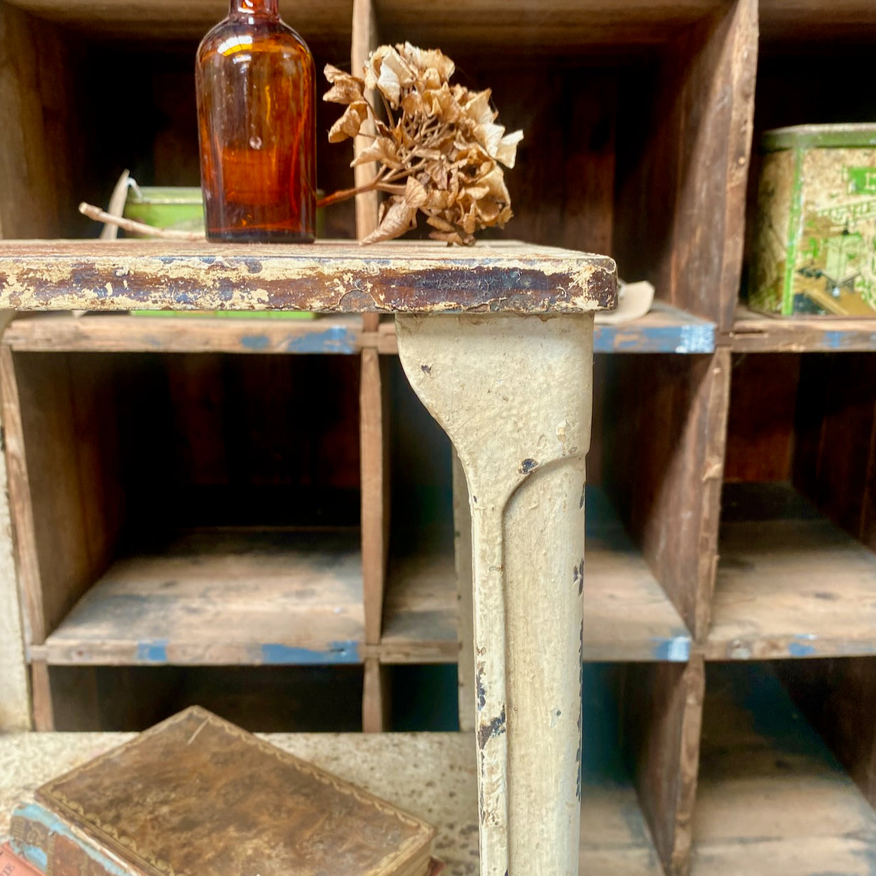 Industrial Cast Iron Side Table