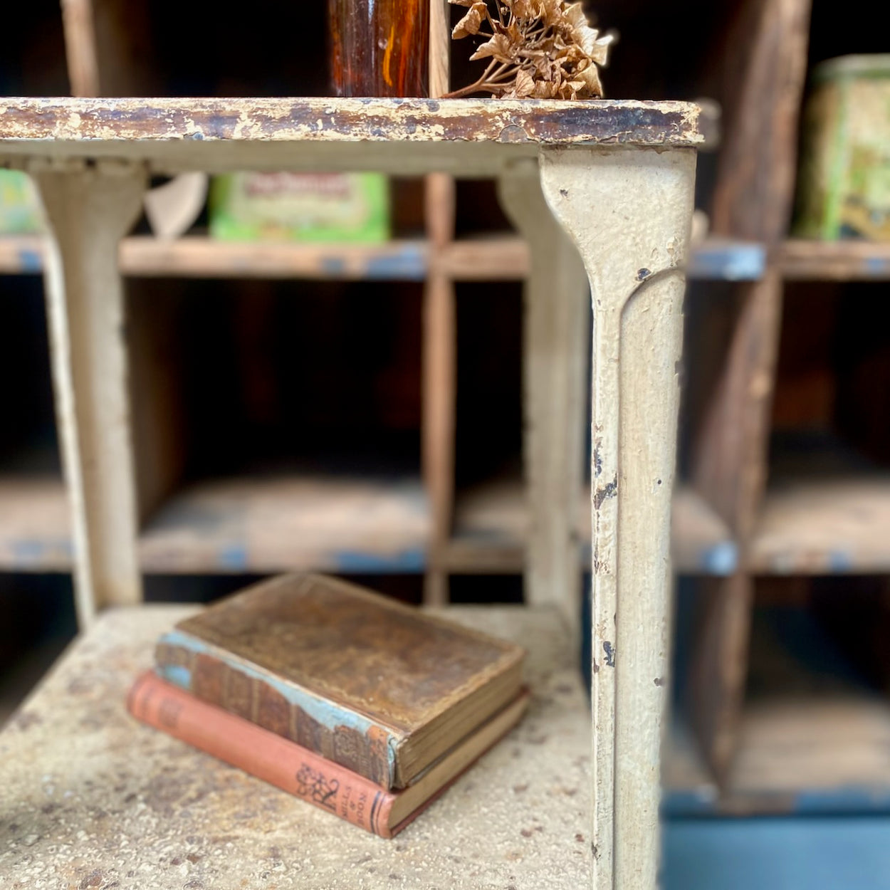 Industrial Cast Iron Side Table