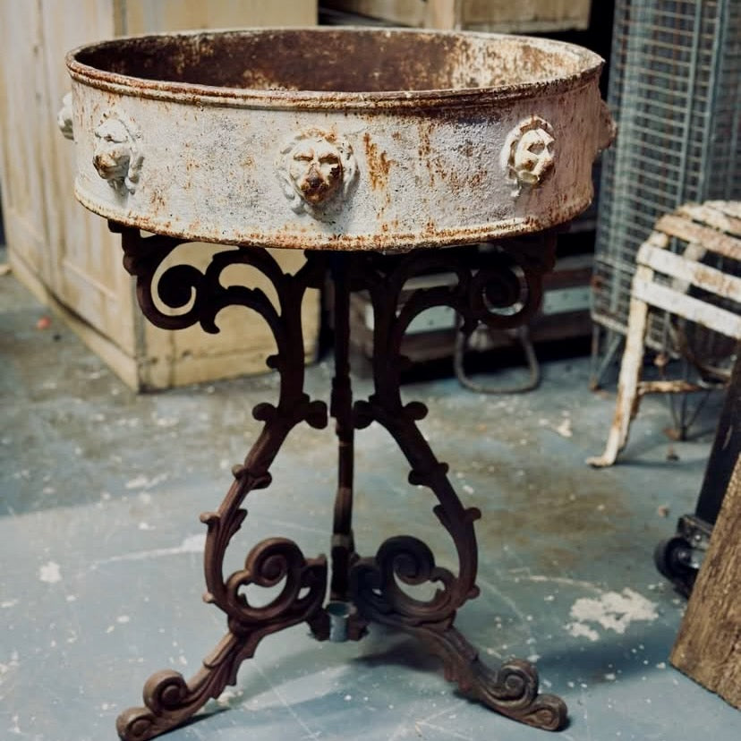 Victorian Cast Iron Planter On Ornate Stand