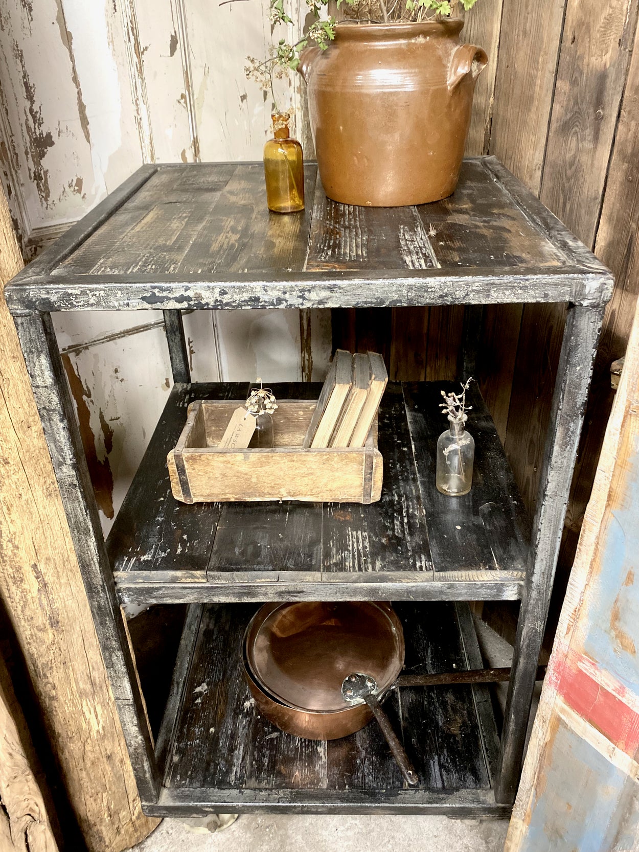 Vintage Workshop Trolley with Shelves