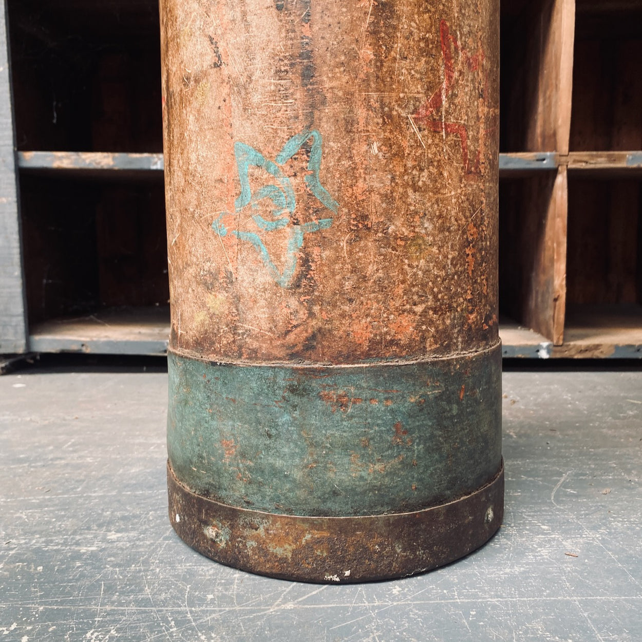 Pair Of Vintage Leather Shell Containers With Studded Seams