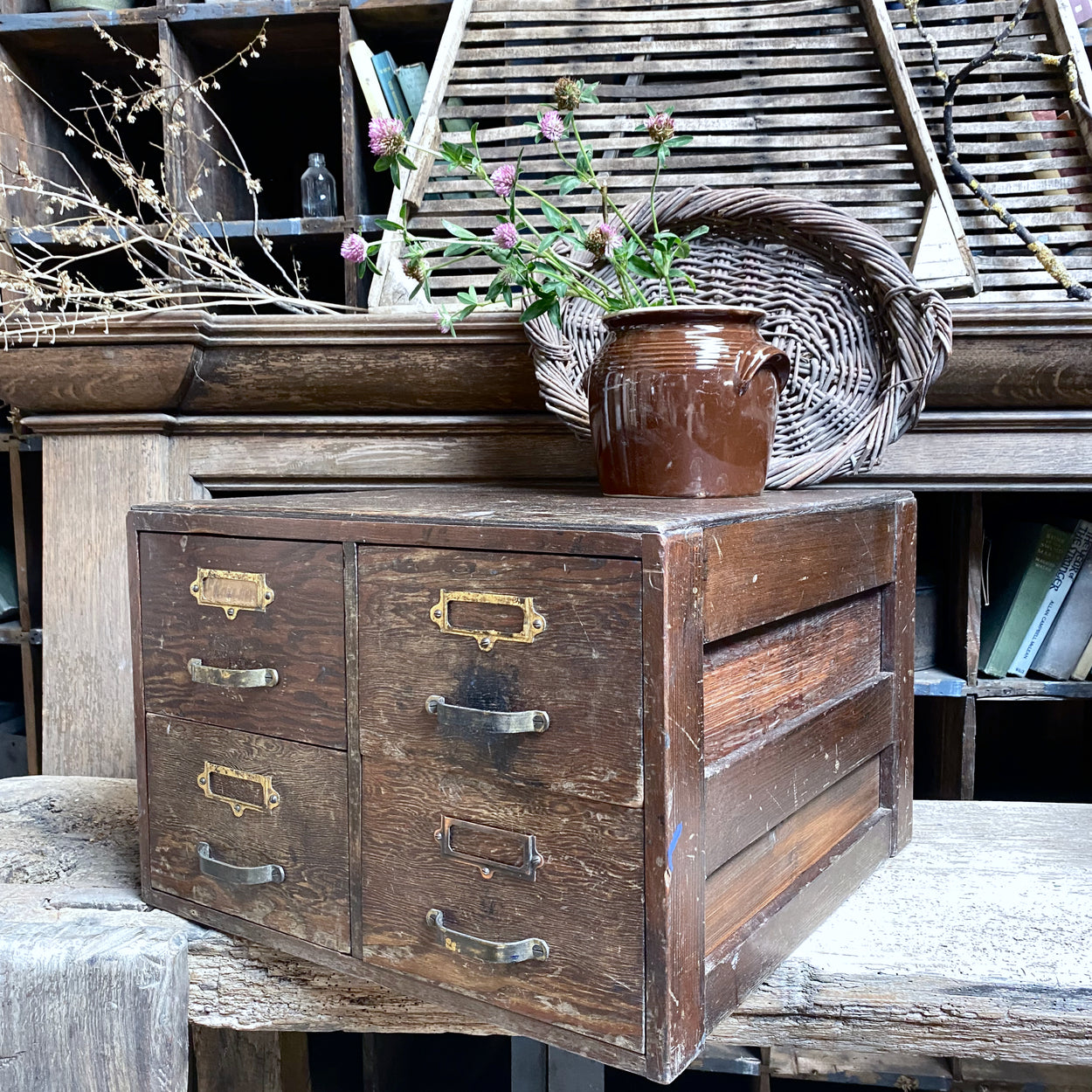 Vintage Engineers Desktop Filing Cabinet