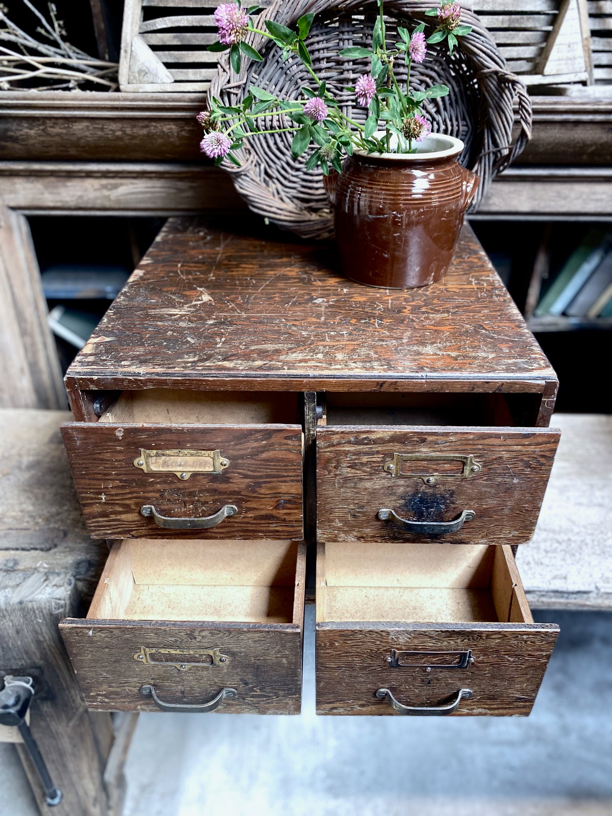 Vintage Engineers Desktop Filing Cabinet