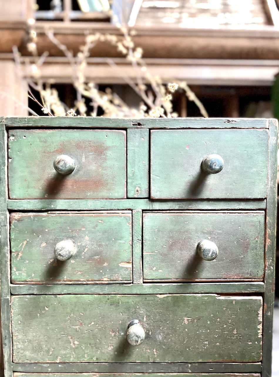 Green Bank Of Drawers