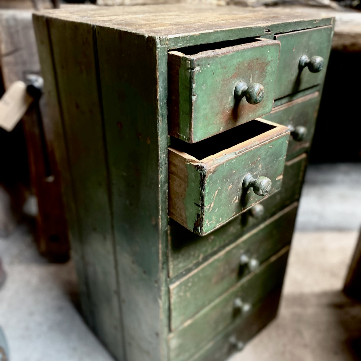 Green Bank Of Drawers