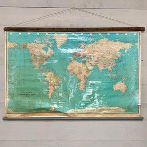 Vintage Bartholomew World Wall Map