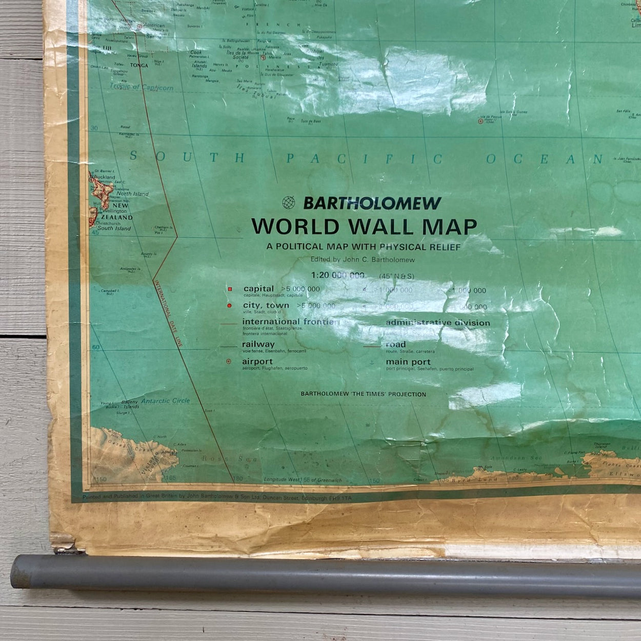 Vintage Bartholomew World Wall Map