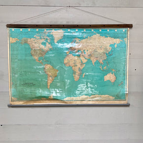 Vintage Bartholomew World Wall Map