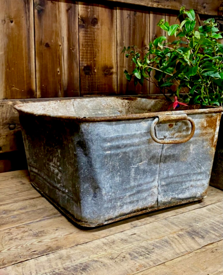 Industrial Galvanised Container with Carry Handles