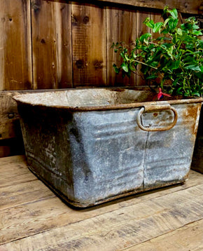Industrial Galvanised Container with Carry Handles