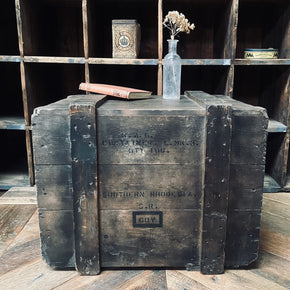 Vintage Pine Military Storage Crate With Twin Rope Handles