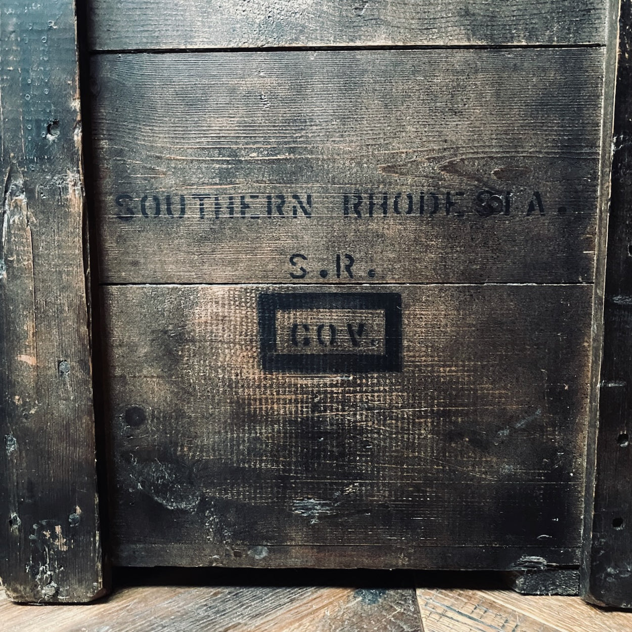 Vintage Pine Military Storage Crate With Twin Rope Handles