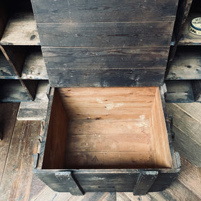 Vintage Pine Military Storage Crate With Twin Rope Handles