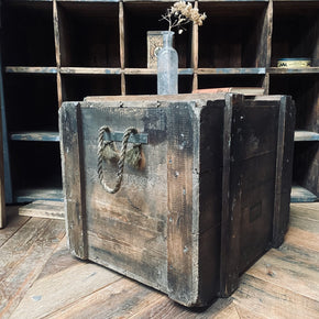 Vintage Pine Military Storage Crate With Twin Rope Handles