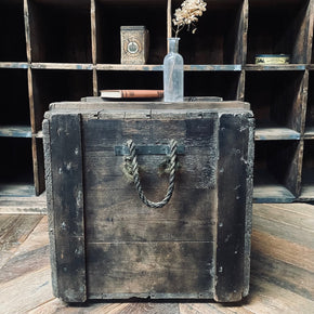 Vintage Pine Military Storage Crate With Twin Rope Handles