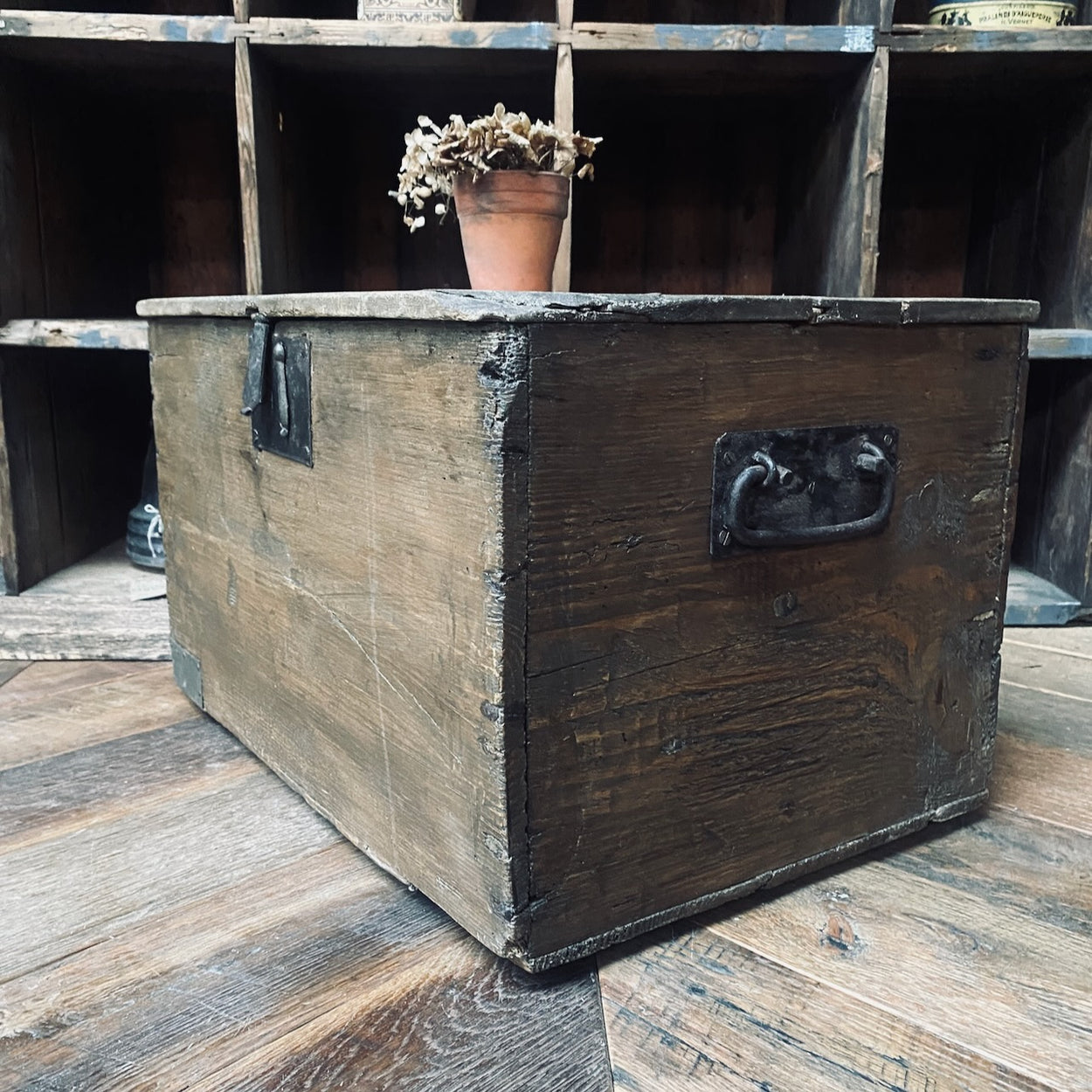 Antique Wooden Storage Chest