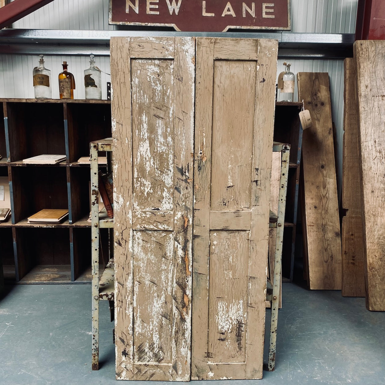 Pair Of Pretty French Vintage Shutters/Cupboard Doors