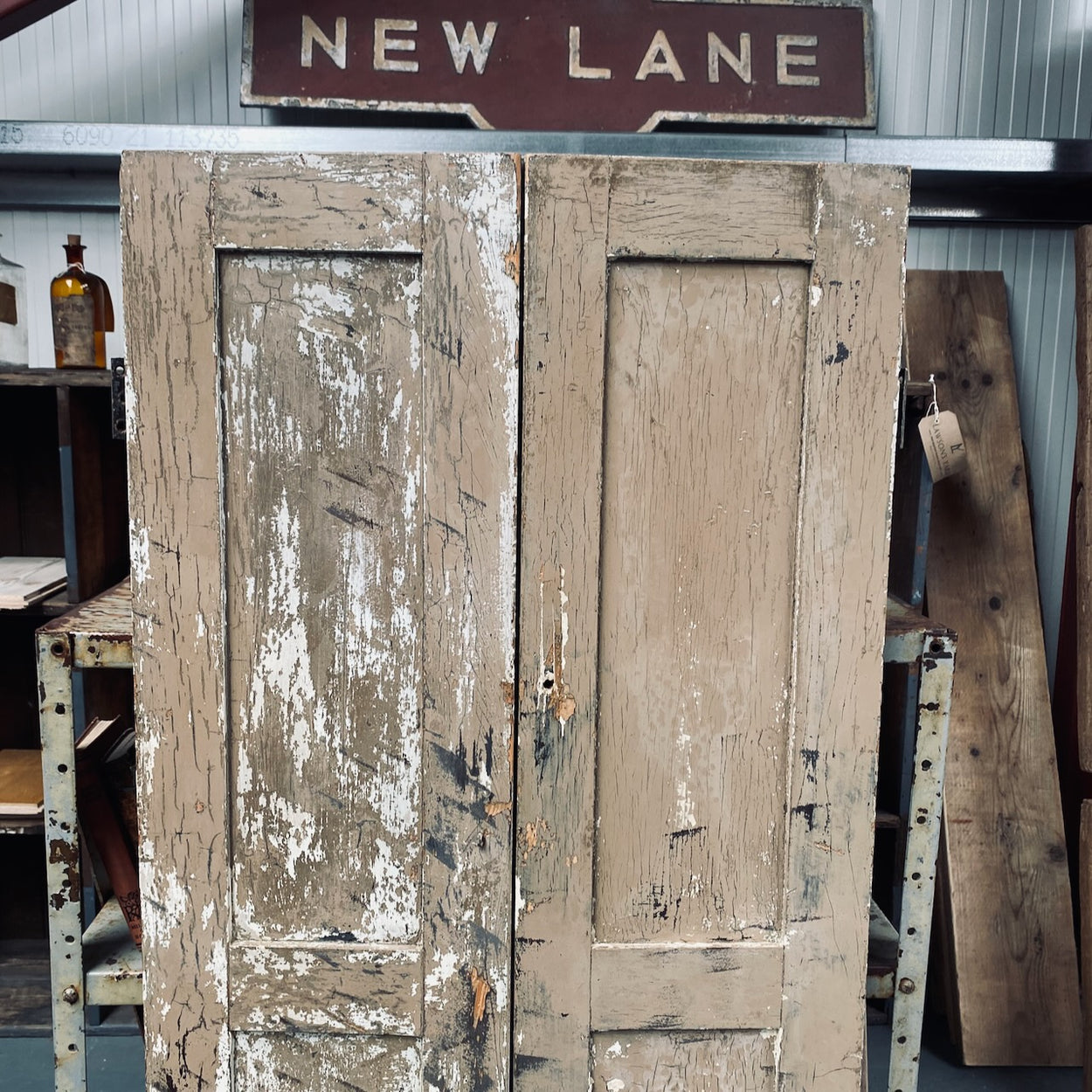 Pair Of Pretty French Vintage Shutters/Cupboard Doors