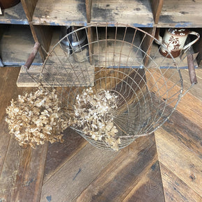 Vintage Wire Basket with Wooden Handles.