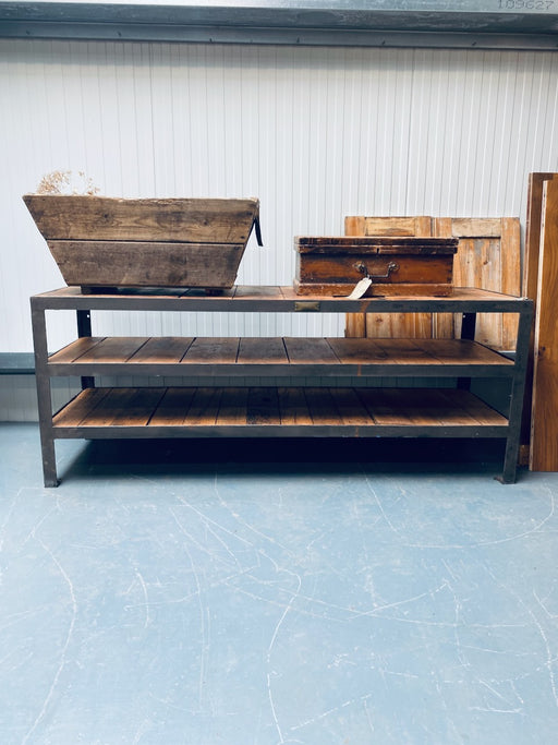 Industrial Metal And Wood Shelving Unit