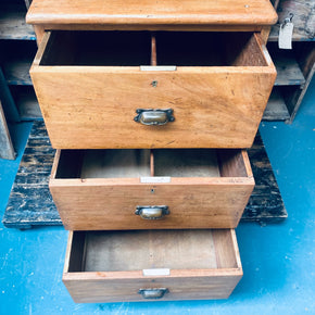 Antique Pine Bank Of Drawers