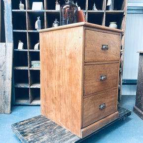 Antique Pine Bank Of Drawers