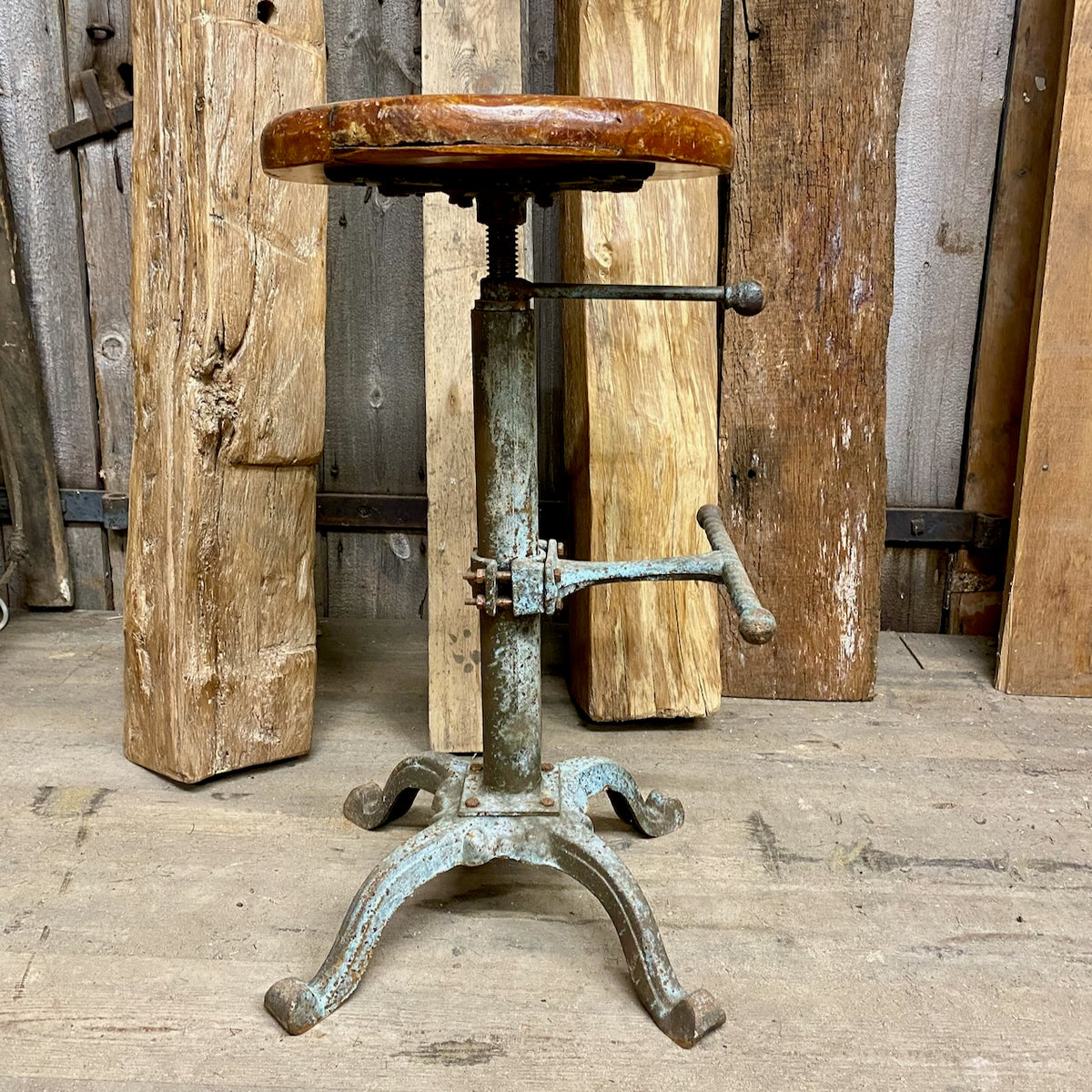 Cast iron adjustable orders stool