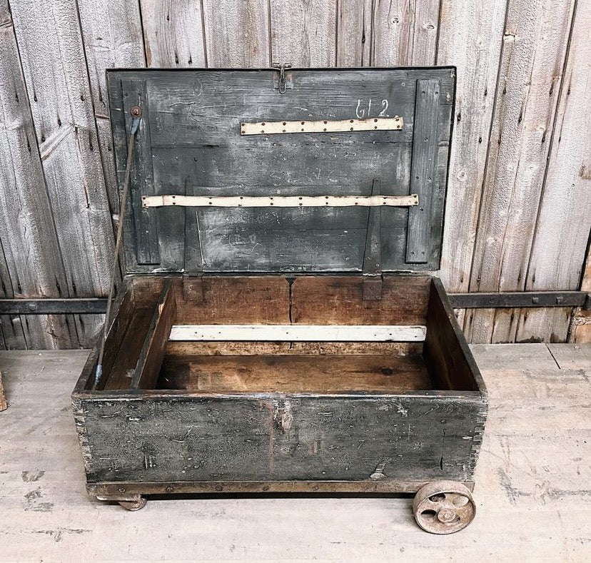 Vintage tool box on castors