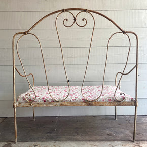 Antique French wrought iron bench