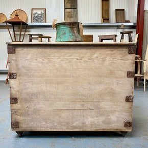 Large Vintage Wooden Grain Chest