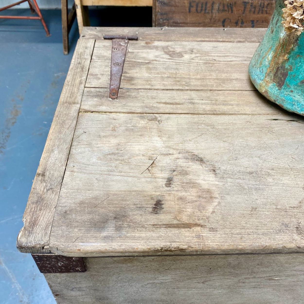 Large Vintage Wooden Grain Chest