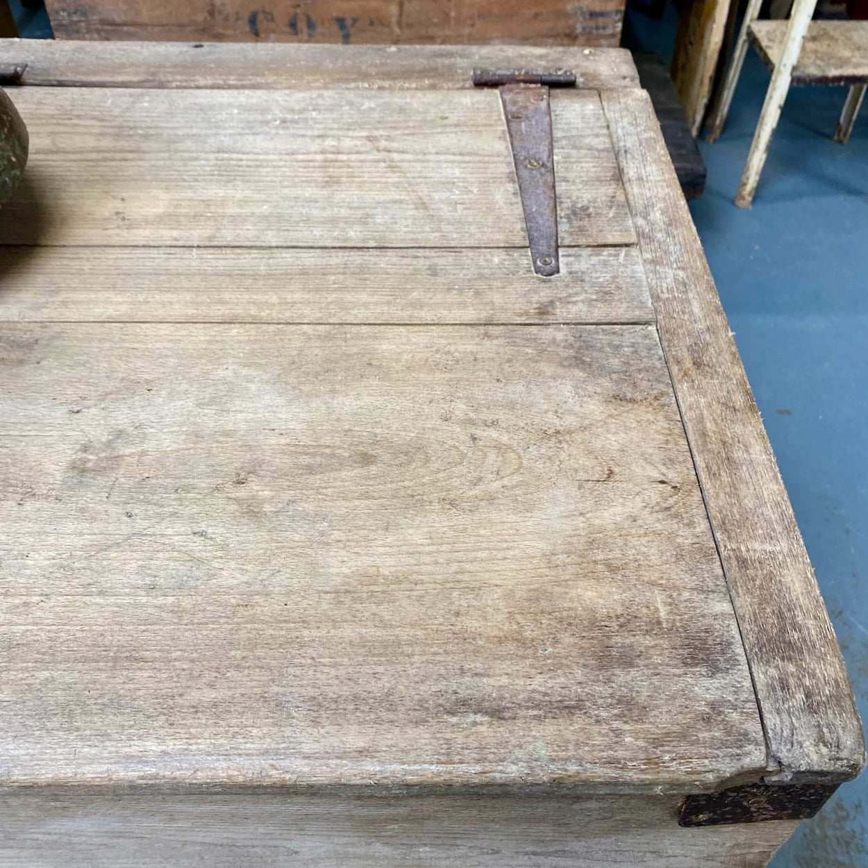 Large Vintage Wooden Grain Chest