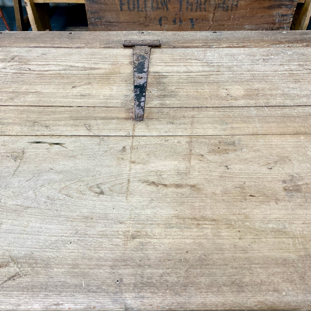 Large Vintage Wooden Grain Chest