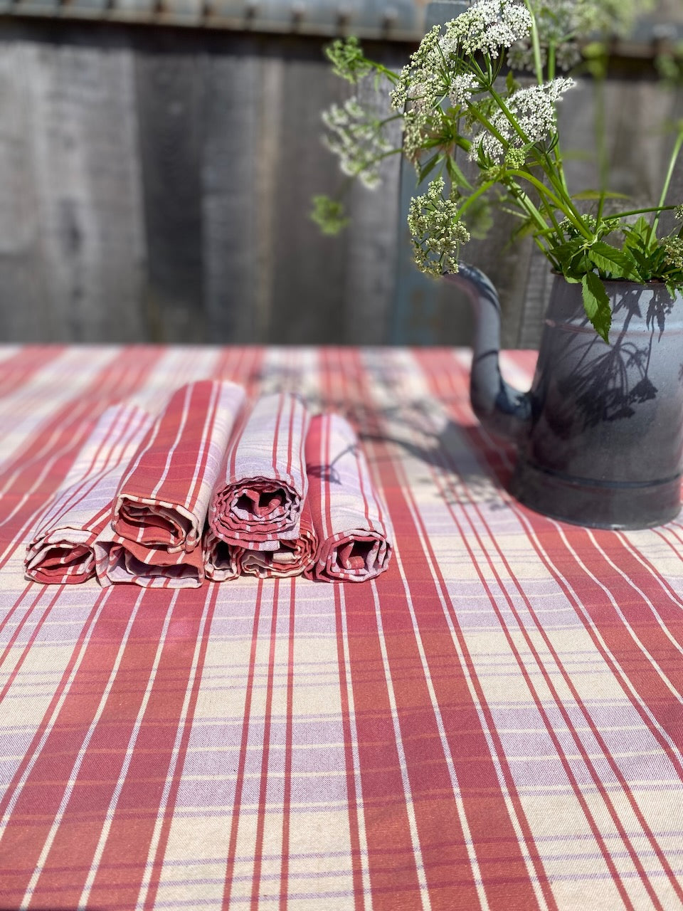 Large Antique French Table Cloth And Napkins