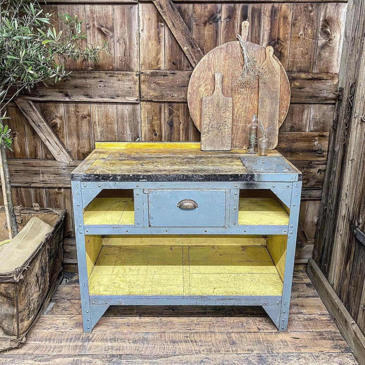 Riveted Metal Workbench