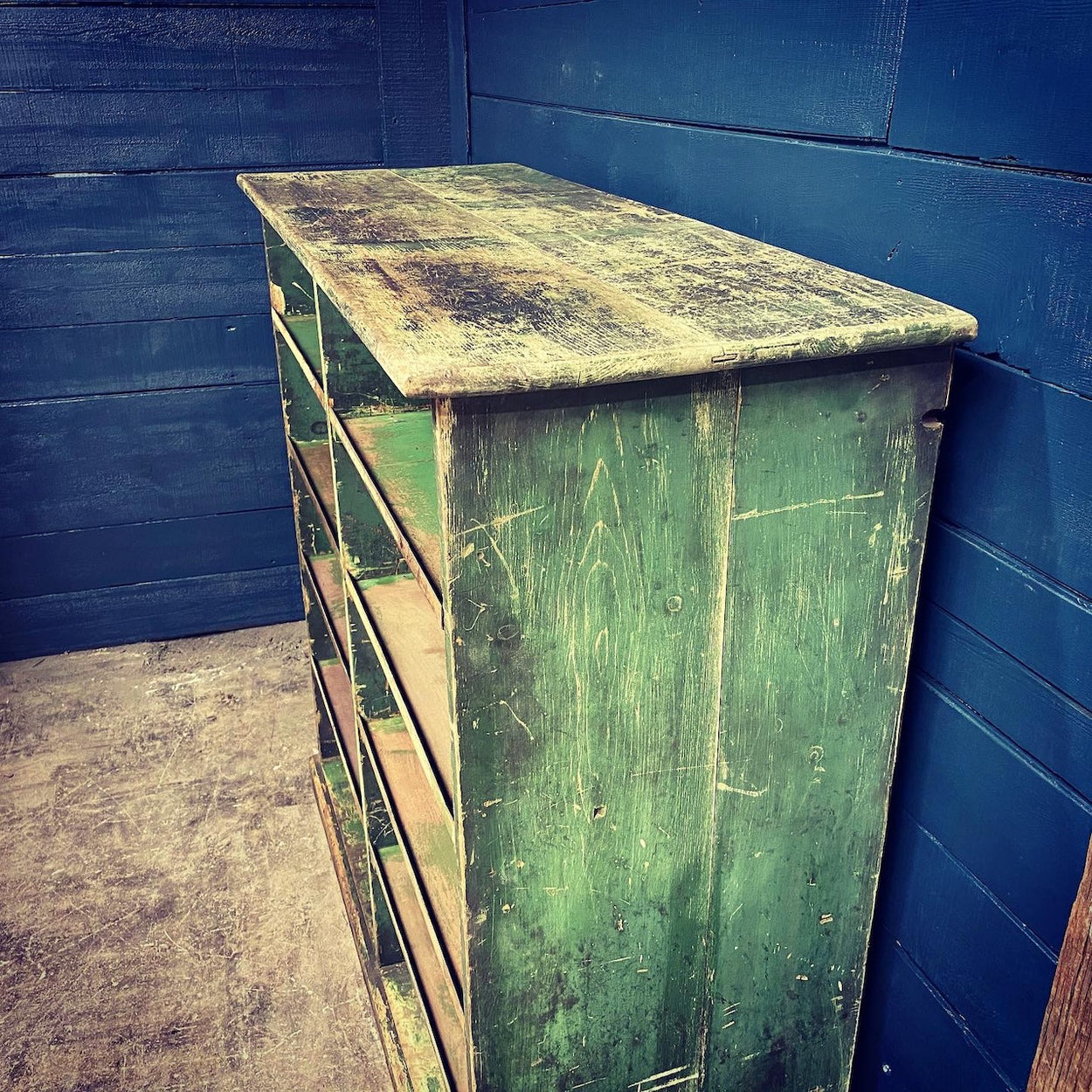 Green Wooden Engineers Cabinet