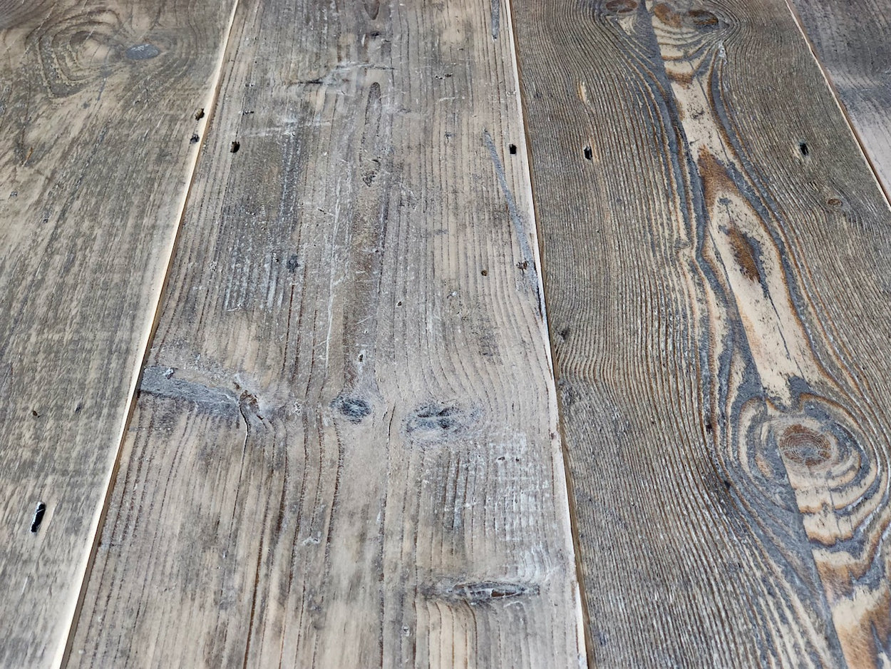 reclaimed pine floorboards