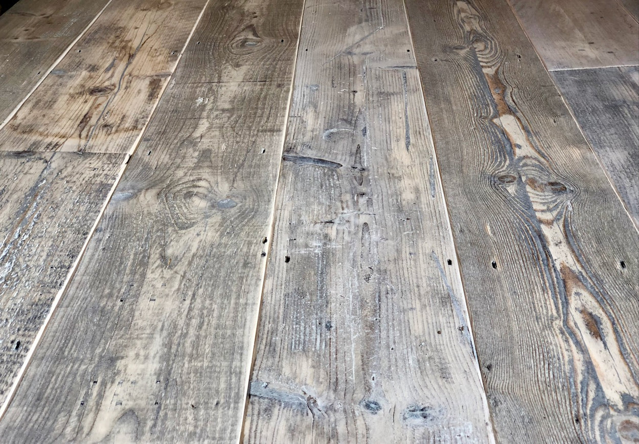 reclaimed pine floorboards