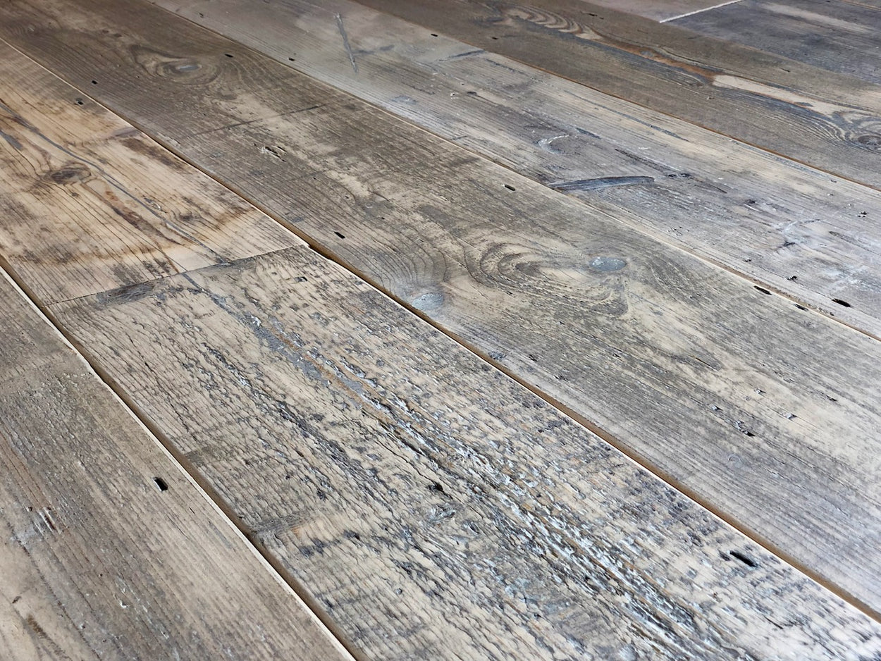 reclaimed pine floorboards