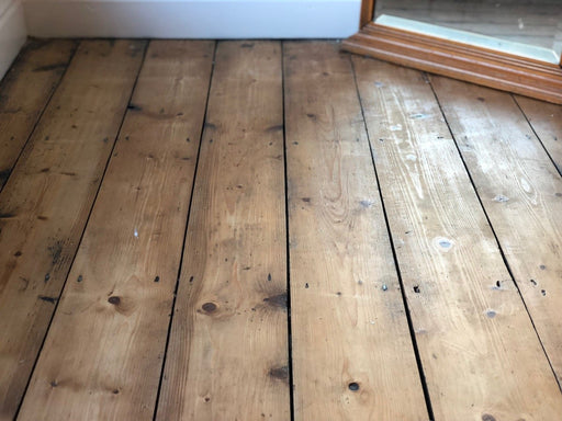 reclaimed floorboards cut from beams
