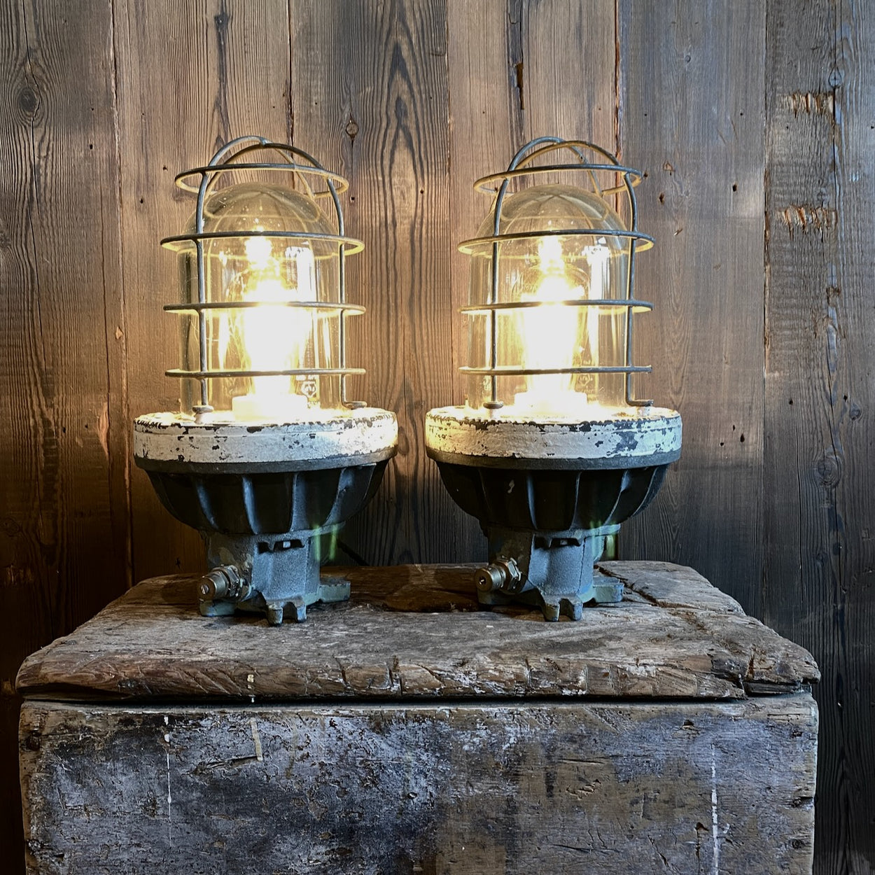 A Pair of Vintage Flameproof Lamps